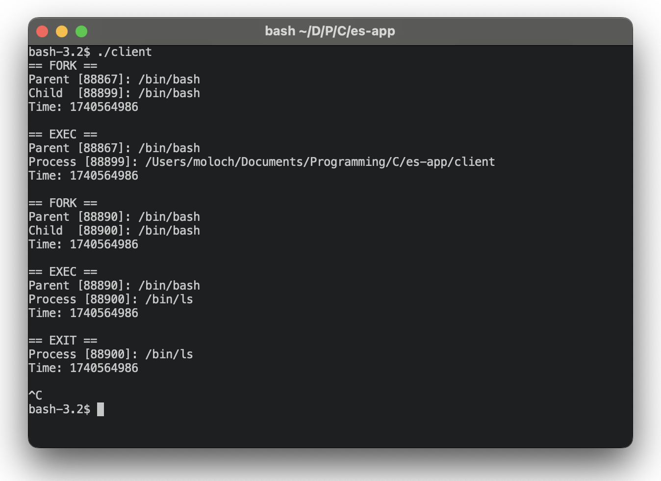 setting up communication with the ES-based system extension using XPC