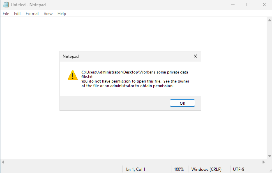 Testing how the minifilter works