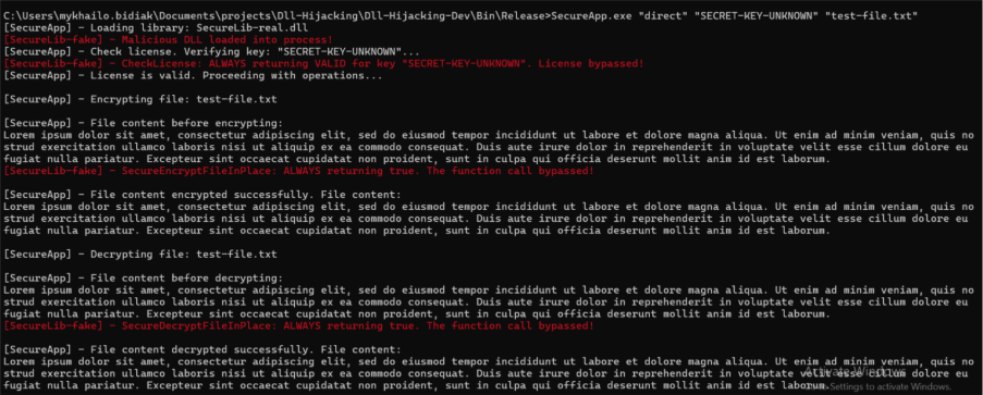 Loading the fake DLL
